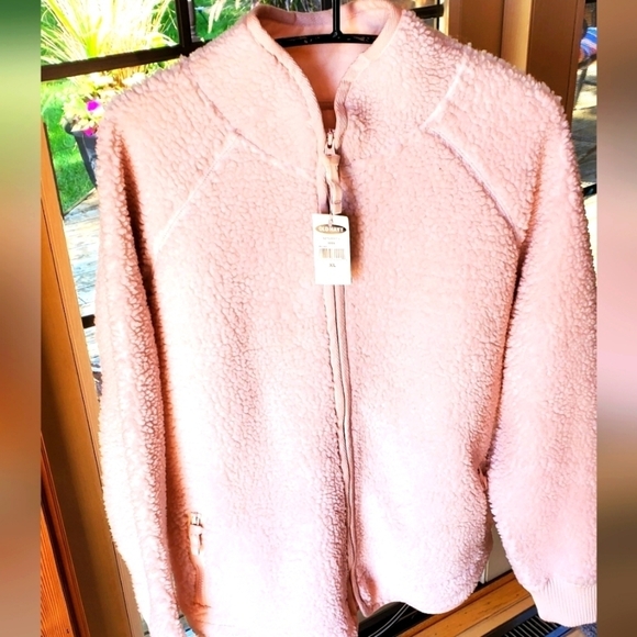 Old Navy Fleeced Long Slv Lt. Pink Zippered Lined Sz. XL Jacket - Picture 1 of 12